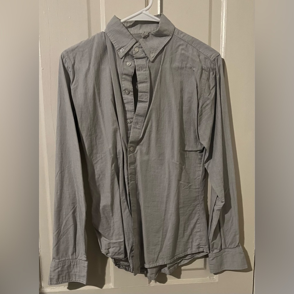 american apparel black and white crisscross shirt